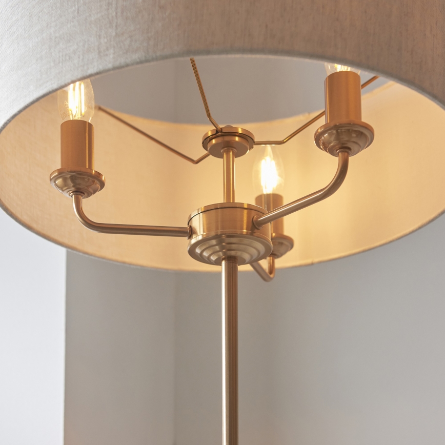 Endon 110724 - Lampada con piedistallo HIGHCLERE 1xE14/40W/230V beige/ottone