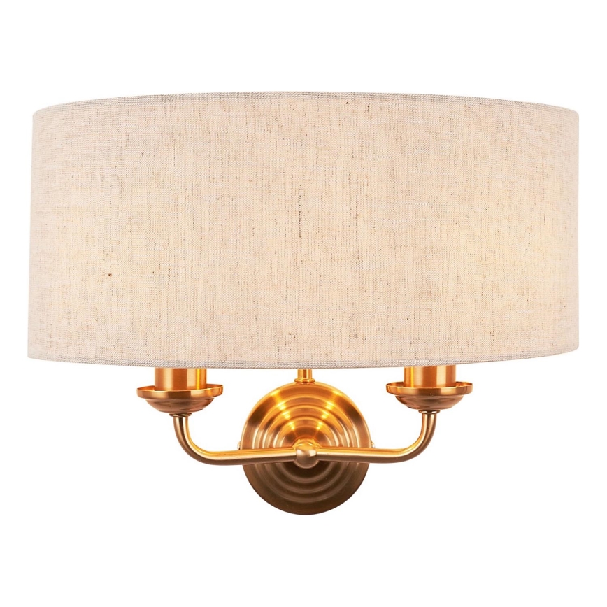 Endon 110726 - Applique HIGHCLERE 2xE14/40W/230V beige/ottone