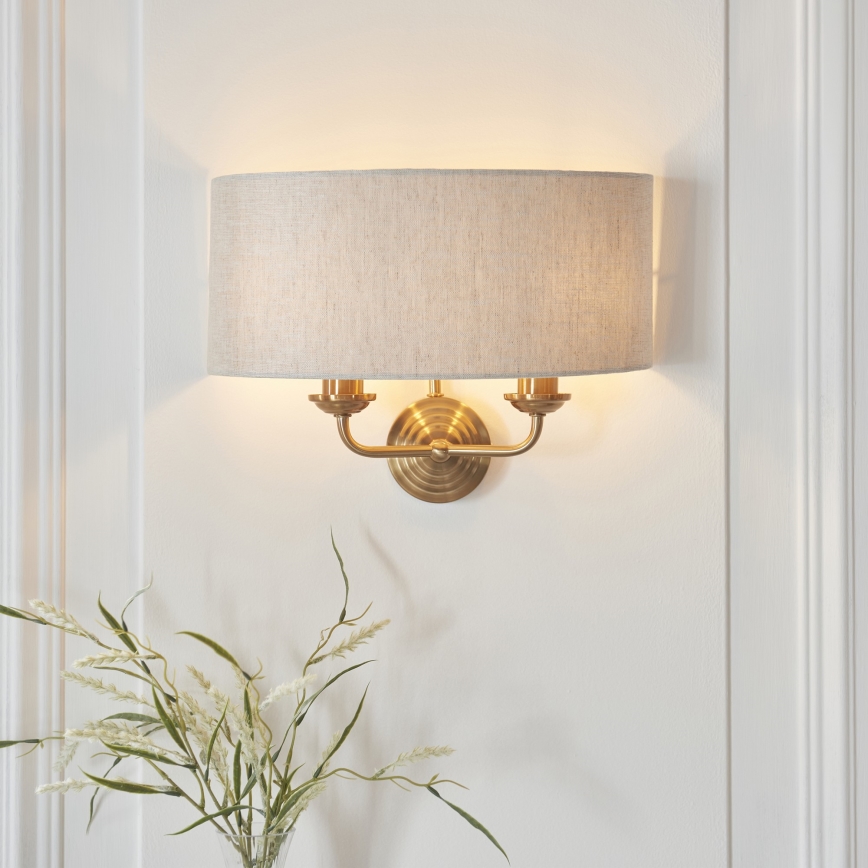 Endon 110726 - Applique HIGHCLERE 2xE14/40W/230V beige/ottone