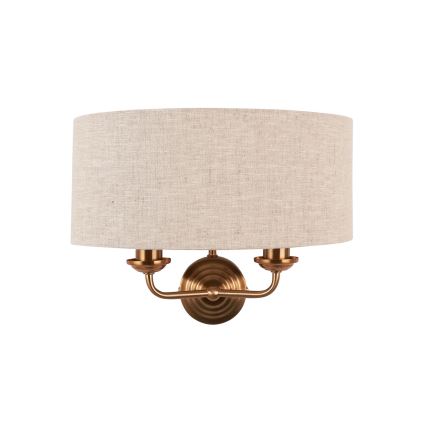 Endon 110726 - Applique HIGHCLERE 2xE14/40W/230V beige/ottone