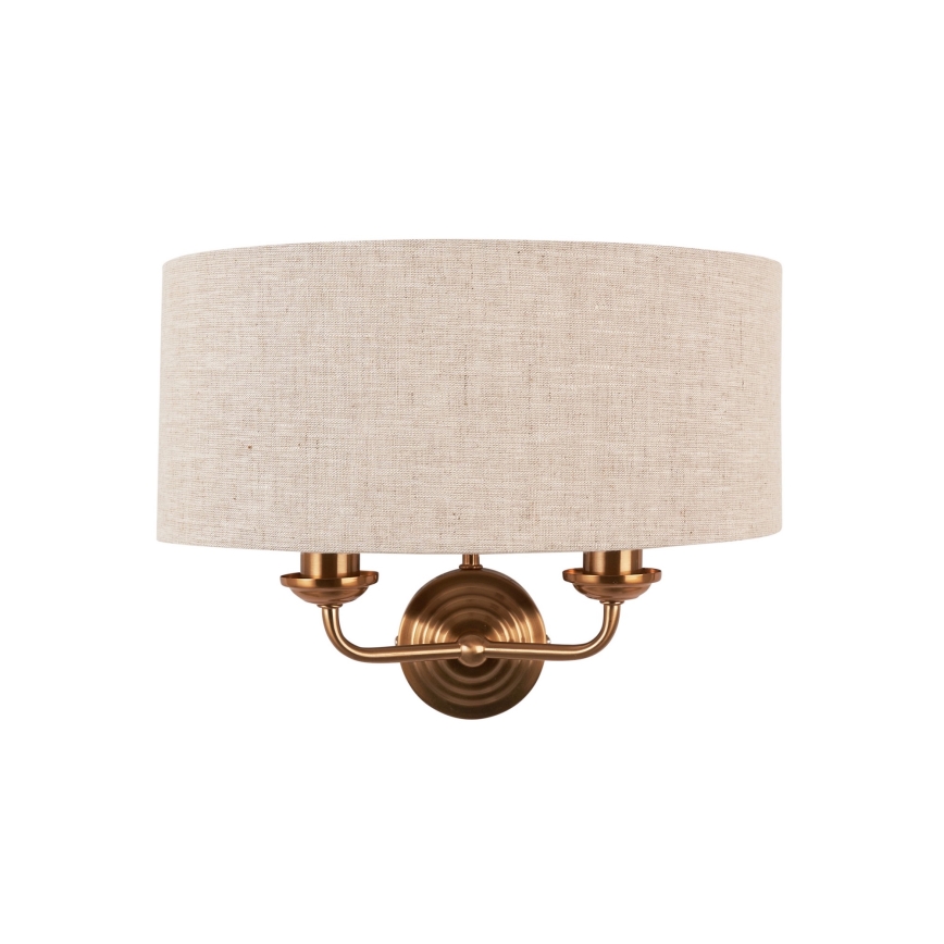 Endon 110726 - Applique HIGHCLERE 2xE14/40W/230V beige/ottone