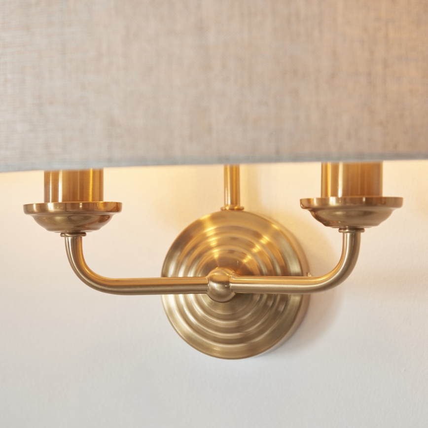 Endon 110726 - Applique HIGHCLERE 2xE14/40W/230V beige/ottone