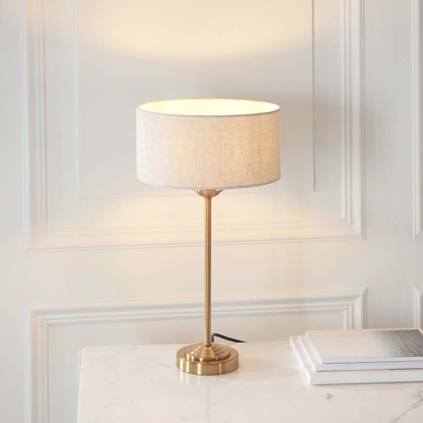 Endon 110728 - Lampada da tavolo HIGHCLERE 1xE14/7W/230V beige/ottone Ø 25 cm