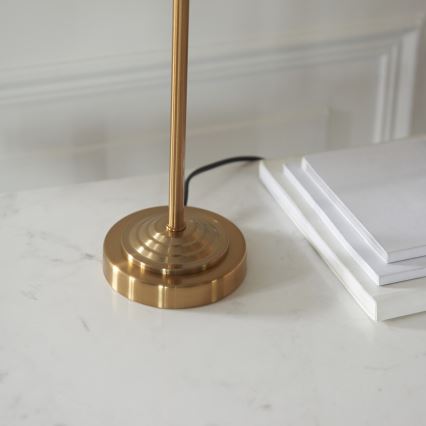 Endon 110728 - Lampada da tavolo HIGHCLERE 1xE14/7W/230V beige/ottone Ø 25 cm