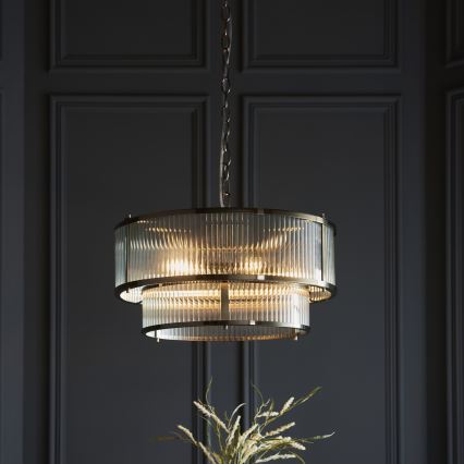 Endon 110944 - Lampadario a catena RIDGETON 5xE14/6W/230V in ottone