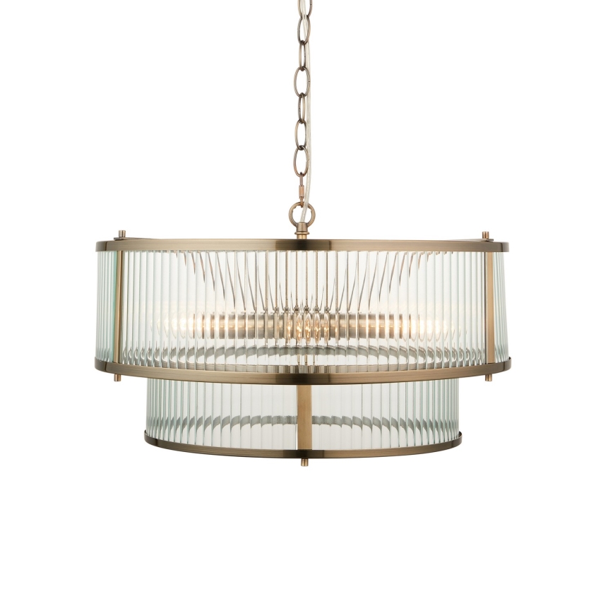 Endon 110944 - Lampadario a catena RIDGETON 5xE14/6W/230V in ottone