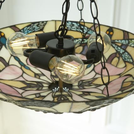 Endon 111869 - Lampadario a catena Tiffany ASHTON 3xE27/10W/230V Ø 45 cm