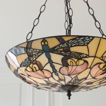 Endon 111869 - Lampadario a catena Tiffany ASHTON 3xE27/10W/230V Ø 45 cm