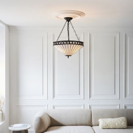 Endon 111871 - Lampadario a catena Tiffany FARGO 3xE27/10W/230V Ø 50 cm