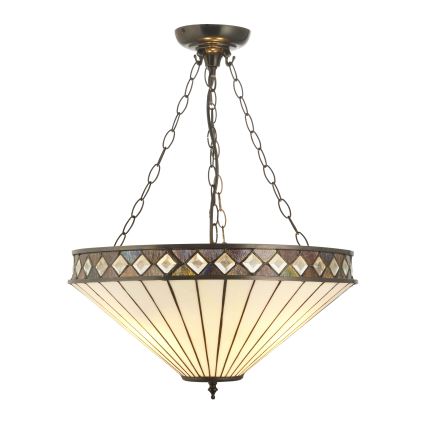 Endon 111871 - Lampadario a catena Tiffany FARGO 3xE27/10W/230V Ø 50 cm