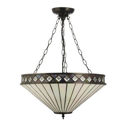 Endon 111871 - Lampadario a catena Tiffany FARGO 3xE27/10W/230V Ø 50 cm