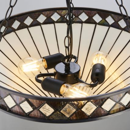Endon 111871 - Lampadario a catena Tiffany FARGO 3xE27/10W/230V Ø 50 cm