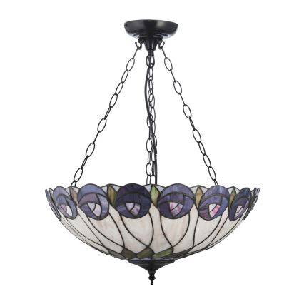 Endon 111872 - Lampadario a catena Tiffany HUTCHINSON 3xE27/60W/230V Ø 50 cm