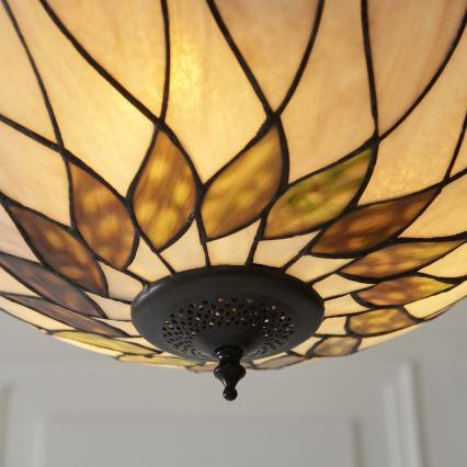 Endon 111872 - Lampadario a catena Tiffany HUTCHINSON 3xE27/60W/230V Ø 50 cm