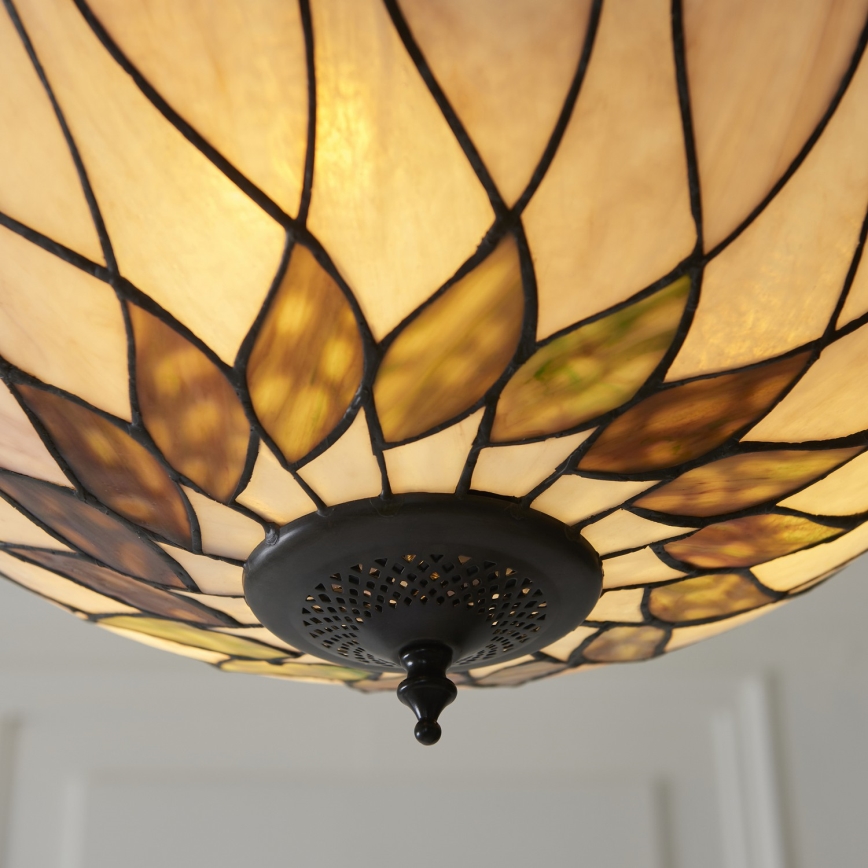 Endon 111872 - Lampadario a catena Tiffany HUTCHINSON 3xE27/60W/230V Ø 50 cm