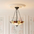 Endon 111879 - Lampadario a catena Tiffany INGRAM 3xE27/10W/230V Ø 45 cm