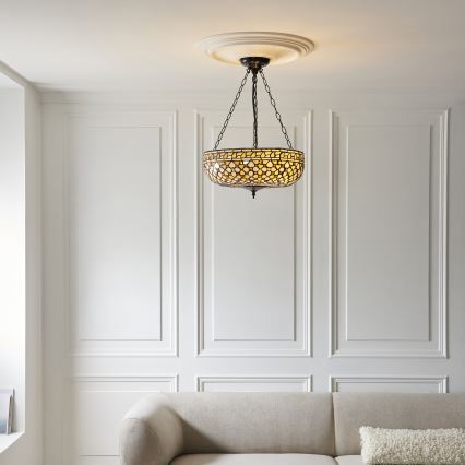 Endon 111882 - Lampadario a sospensione Tiffany MILLE FEUX, 3xE27/10W/230V, diam. 45 cm