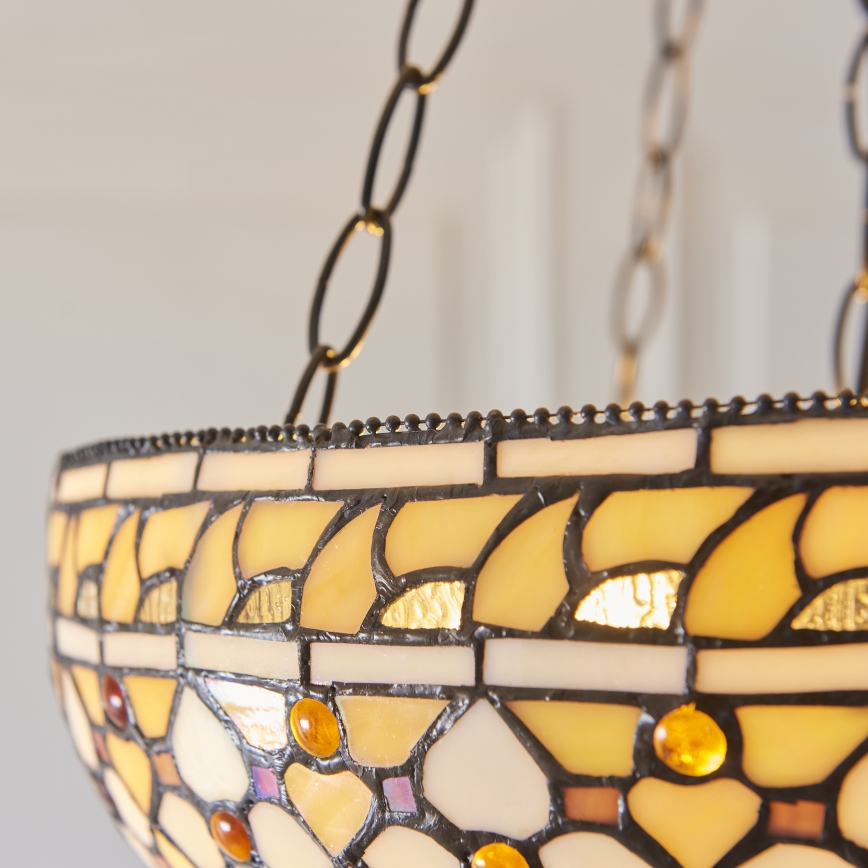 Endon 111882 - Lampadario a sospensione Tiffany MILLE FEUX, 3xE27/10W/230V, diam. 45 cm