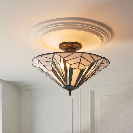 Endon 111895 - Plafoniera Tiffany ASTORIA 3xE27/10W/230V Ø 48 cm
