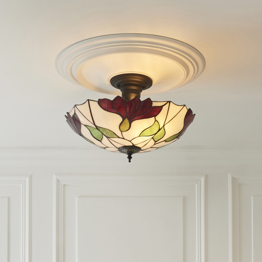 Endon 111896 - Plafoniera Tiffany BOTANICA 3xE27/10W/230V Ø 45 cm