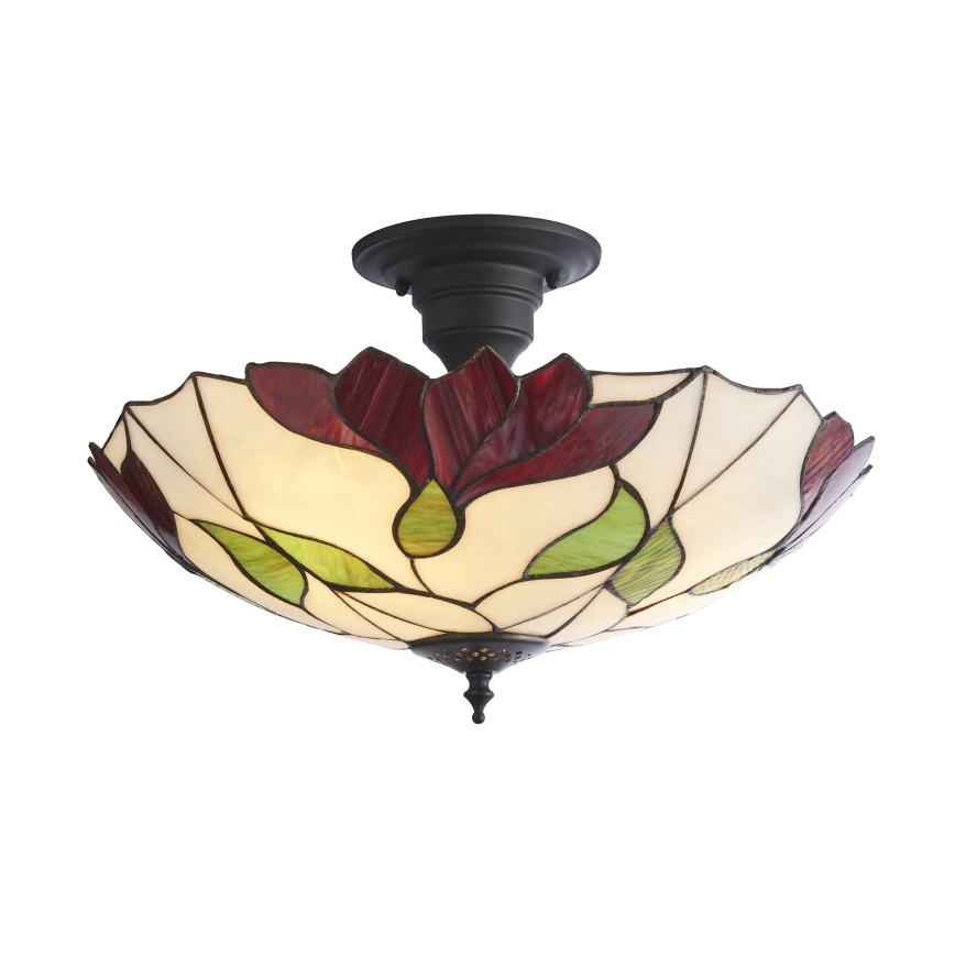 Endon 111896 - Plafoniera Tiffany BOTANICA 3xE27/10W/230V Ø 45 cm