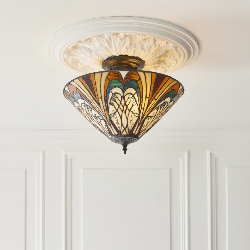 Endon 111905 - Plafoniera Tiffany HECTOR 3xE27/10W/230V Ø 40 cm