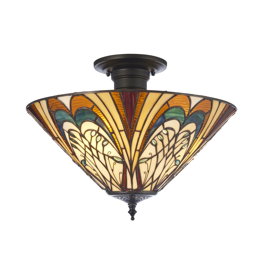 Endon 111905 - Plafoniera Tiffany HECTOR 3xE27/10W/230V Ø 40 cm