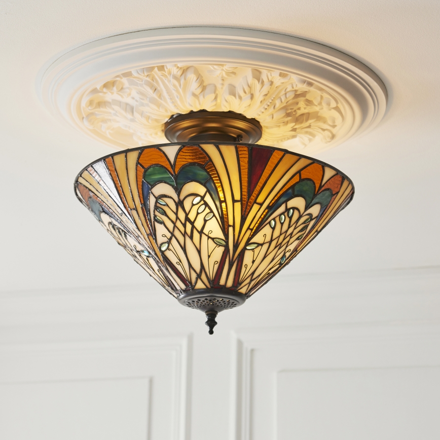 Endon 111905 - Plafoniera Tiffany HECTOR 3xE27/10W/230V Ø 40 cm