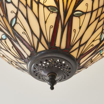 Endon 111905 - Plafoniera Tiffany HECTOR 3xE27/10W/230V Ø 40 cm