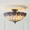 Endon 111906 - Plafoniera stile Tiffany HUTCHINSON, 3x E27, 10 W, 230 V, Ø 50 cm
