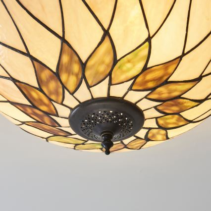 Endon 111906 - Plafoniera stile Tiffany HUTCHINSON, 3x E27, 10 W, 230 V, Ø 50 cm