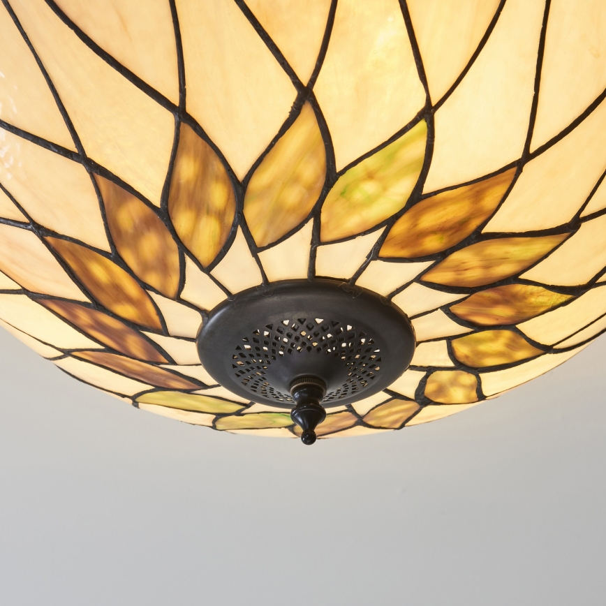 Endon 111906 - Plafoniera stile Tiffany HUTCHINSON, 3x E27, 10 W, 230 V, Ø 50 cm