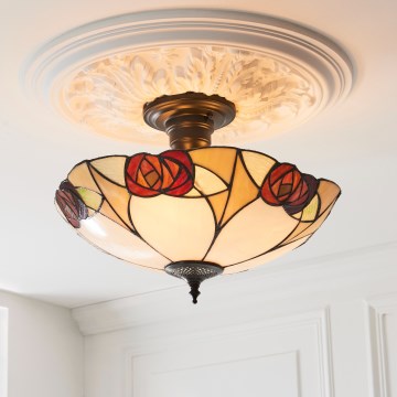 Endon 111907 - Plafoniera in stile Tiffany INGRAM 3xE27/10W/230V Ø 45 cm