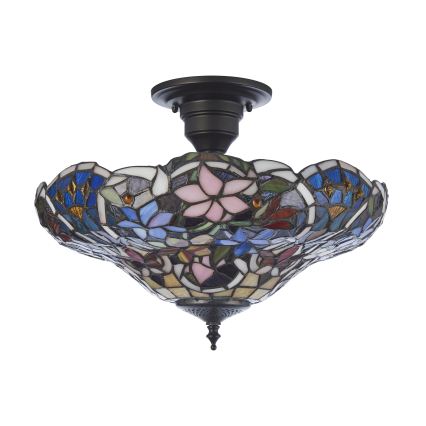 Endon 111915 - Plafoniera in stile Tiffany SULLIVAN 3xE27/10W/230V Ø 40 cm