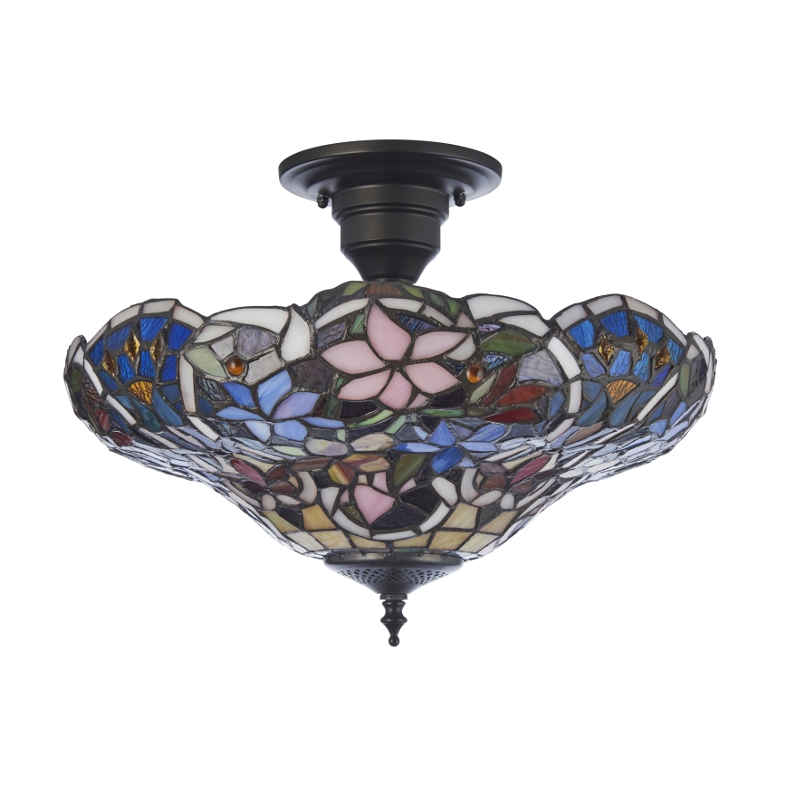 Endon 111915 - Plafoniera in stile Tiffany SULLIVAN 3xE27/10W/230V Ø 40 cm