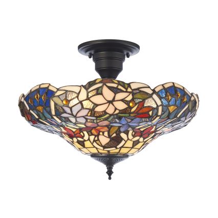 Endon 111915 - Plafoniera in stile Tiffany SULLIVAN 3xE27/10W/230V Ø 40 cm