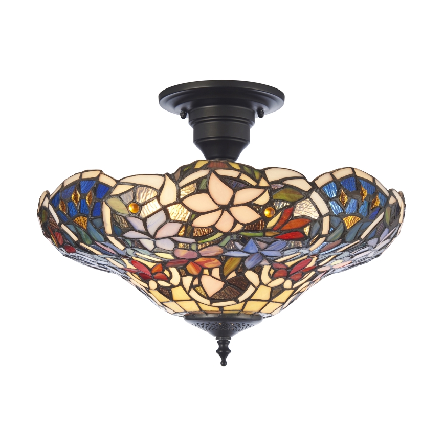 Endon 111915 - Plafoniera in stile Tiffany SULLIVAN 3xE27/10W/230V Ø 40 cm