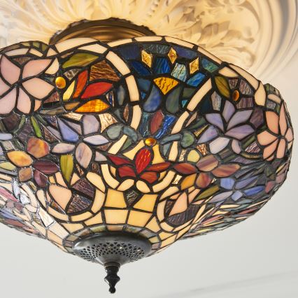 Endon 111915 - Plafoniera in stile Tiffany SULLIVAN 3xE27/10W/230V Ø 40 cm