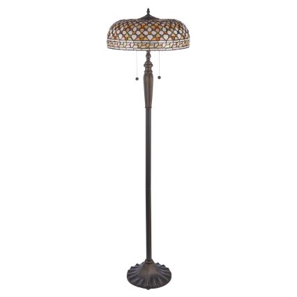 Endon 111921 - Lampada da terra Tiffany MILLE FEUX 2xE27/10W/230V Ø 45 cm