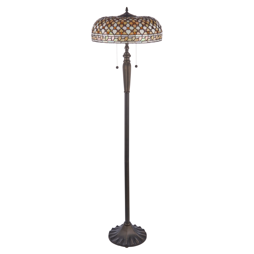 Endon 111921 - Lampada da terra Tiffany MILLE FEUX 2xE27/10W/230V Ø 45 cm
