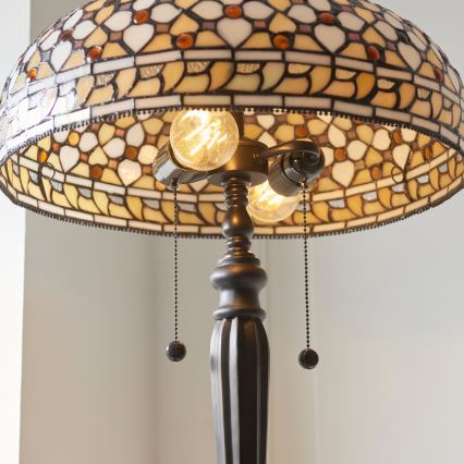 Endon 111921 - Lampada da terra Tiffany MILLE FEUX 2xE27/10W/230V Ø 45 cm