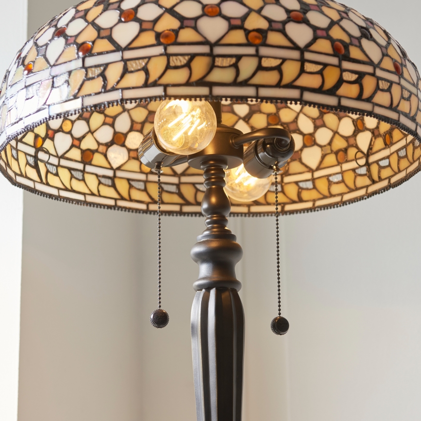 Endon 111921 - Lampada da terra Tiffany MILLE FEUX 2xE27/10W/230V Ø 45 cm