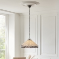 Endon 111961 - Lampadario a catena Tiffany FARGO 3xE27/10W/230V Ø 50 cm