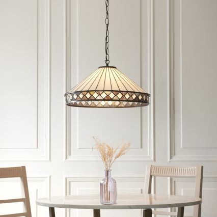 Endon 111961 - Lampadario a catena Tiffany FARGO 3xE27/10W/230V Ø 50 cm