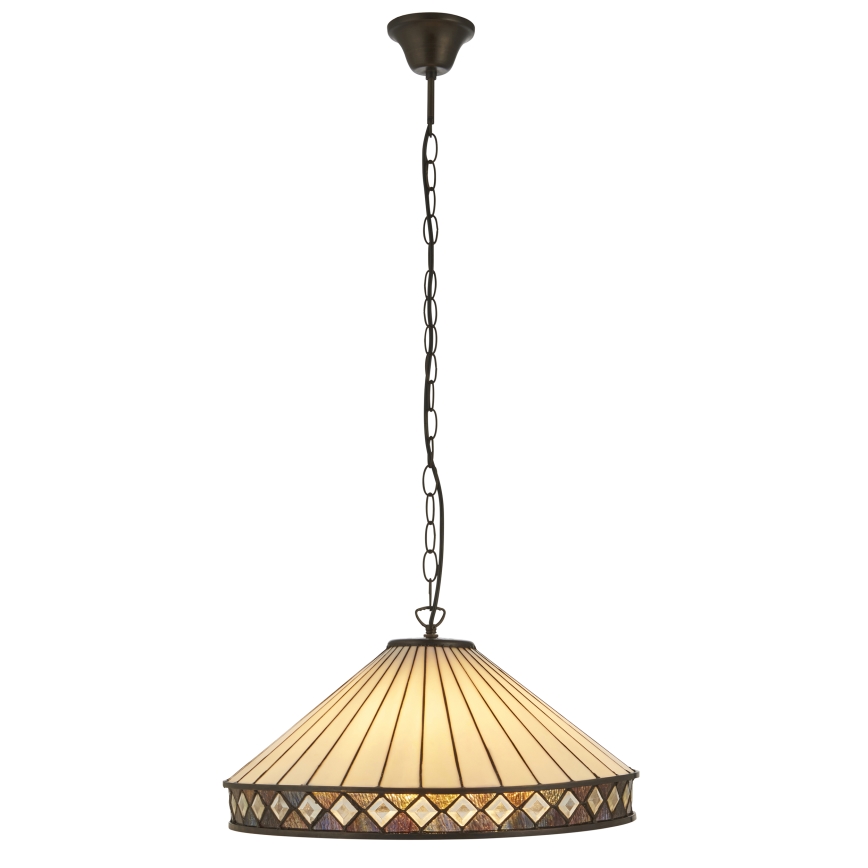 Endon 111961 - Lampadario a catena Tiffany FARGO 3xE27/10W/230V Ø 50 cm