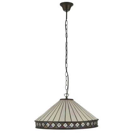 Endon 111961 - Lampadario a catena Tiffany FARGO 3xE27/10W/230V Ø 50 cm