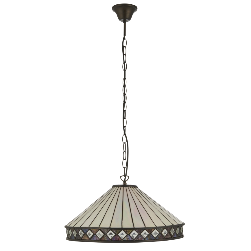 Endon 111961 - Lampadario a catena Tiffany FARGO 3xE27/10W/230V Ø 50 cm