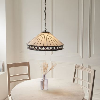 Endon 111961 - Lampadario a catena Tiffany FARGO 3xE27/10W/230V Ø 50 cm