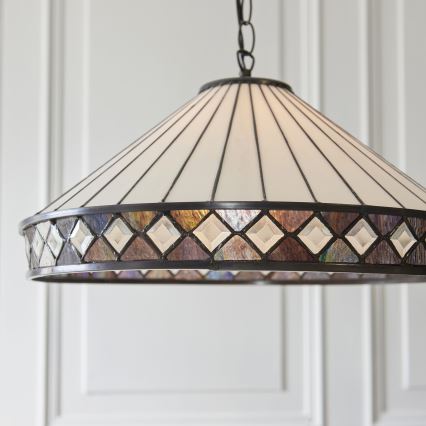 Endon 111961 - Lampadario a catena Tiffany FARGO 3xE27/10W/230V Ø 50 cm