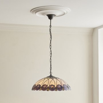 Endon 111985 - Lampadario a catena Tiffany HUTCHINSON 3xE27/10W/230V Ø 50 cm